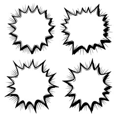 vector set of black and white blots