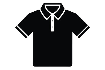 Naklejka premium Isolated black shirt features short sleeves and a collared neckline on a white background