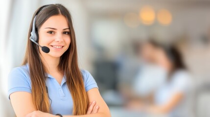 Customer service representative assisting clients in modern office space professional environment engaging perspective