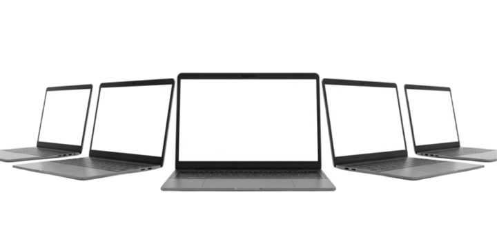 Laptop Mock‑Up semi circle, laptop mock up different angles views