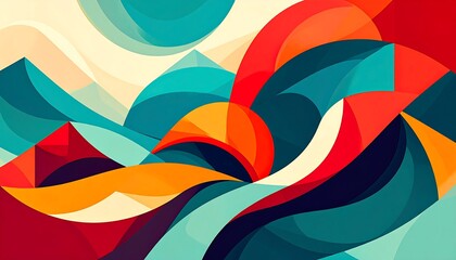 Obraz premium Abstract vibrant geometric shapes
