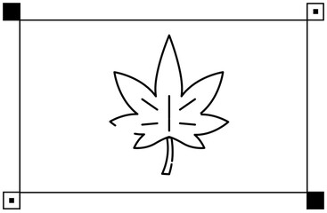 Simple line art of maple leaf
