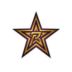 Obraz premium Golden Star Logo with Letter Z
