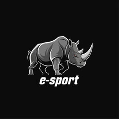 Obraz premium A rhinoceros graphic and the text 