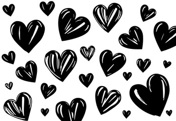 Seamless pattern with hearts