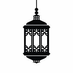 Hanging Lantern vector silhouette illustration isolated on white background