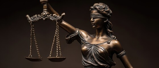 The Justice Sculpture Displaying the Scales of Equity and Balance.