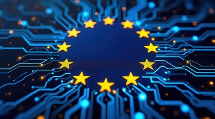 European union digital technology and innovation concept