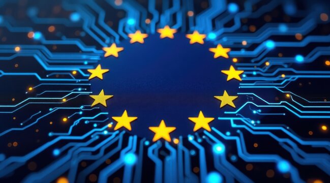 European union digital technology and innovation concept