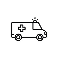 Fototapeta premium Ambulance vehicle with medical cross and siren emergency