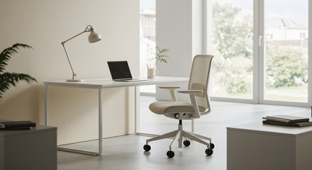 Modern minimalist workspace interior