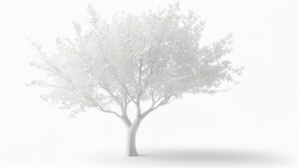 Obraz premium White tree against white background
