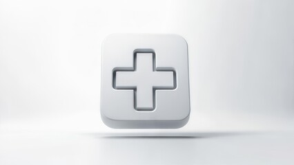 Fototapeta premium White plus symbol on a square