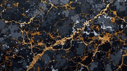 Obraz premium Elegant Black and Gold Marble Texture for Modern Design Projects