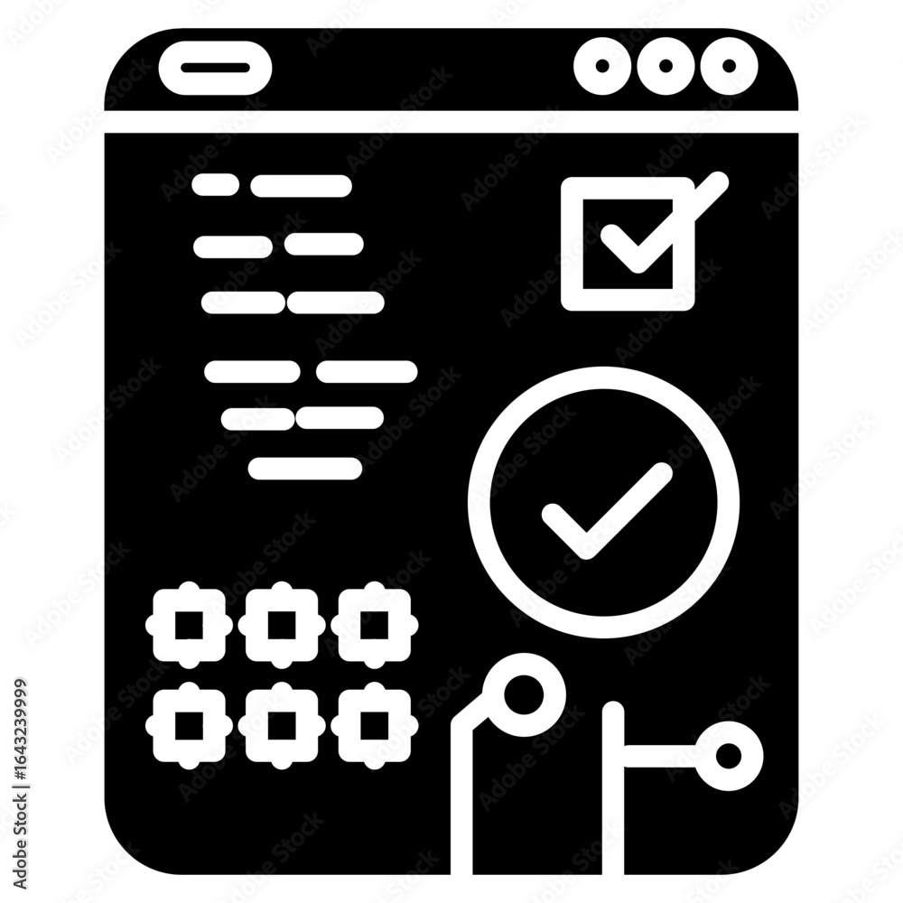 Wall mural code testing icon vector image. can be used for computer programming.