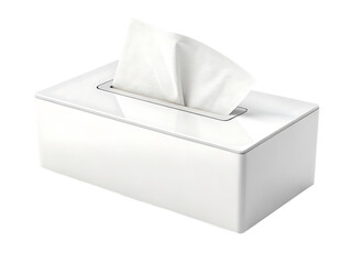 white tissue box with soft tissue sheet isolated on background white