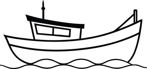 vector illustration of a fishing boat