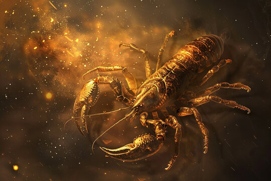 Abstract concept of Scorpio zodiac sign symbol