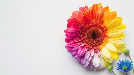 Fototapeta premium Vibrant Colorful Gerbera Daisy Flower on White Background