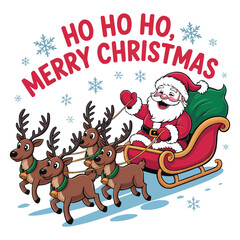 Christmas Cheer with Santa Claus Reindeer and Sleigh Bringing Holiday Joy and Festive Spirit for Holiday Season Decorations and Greetings
