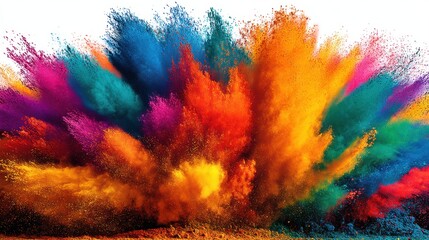 Vibrant color explosion art studio visual artwork controlled environment close-up view creative expression