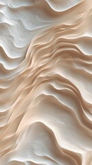 Textured waves of soft beige and cream create a serene and abstract landscape in a minimalist design setting