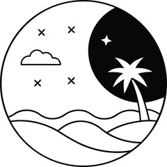 vector illustration of a tropical beach