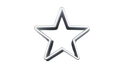 Black filled star icon with glow effect, isolated,