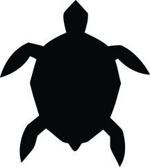 Vector illustration of a businessman's silhouette standing in a suit, a shadow of a black turtle