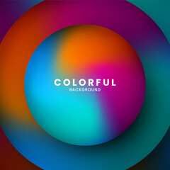Colorful circles abstract background on dark space with vibrant gradient colors effect decoration. Modern graphic design element blurred style concept for web banner, flyer, card, or brochure cover