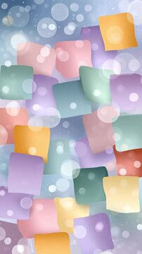 Colorful digital sticky notes scattered on a soft blue background creating a creative and vibrant mind mapping environment