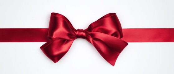 The Elegant Red Satin Bow Tied Perfectly for Gift Wrapping
