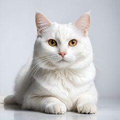 Obraz premium Gatto comune europeo isolato su sfondo bianco