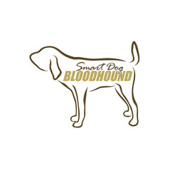 Bloodhound Dog logo design vector. Silhouette Bloodhound Dog Template Illustration
