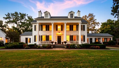 Elegant Mansion at Dusk