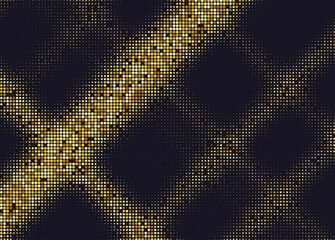 Fototapeta premium Gold Edge Transition Pixel Halftone Background Pattern