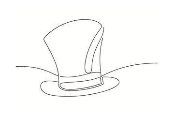 Minimalist single line drawing a chef hat cooking food