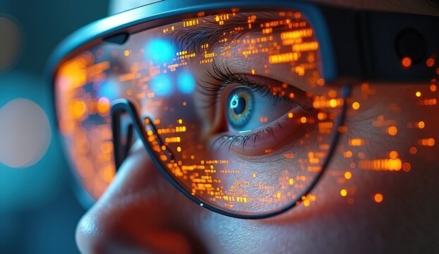 Digital globe interface with an eye of the world concept