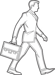 Business professional walking with briefcase vector