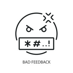 Bad feedback thin line vector icons.