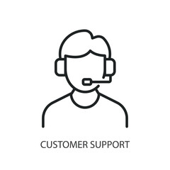 Customer support thin line vector icons.