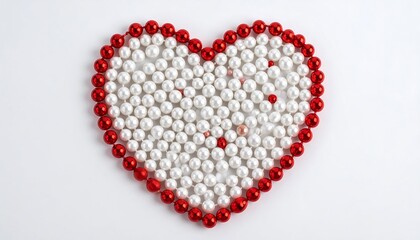 Obraz premium A Pearl and Ruby Heart: Symbolizing affection and timelessness with elegance