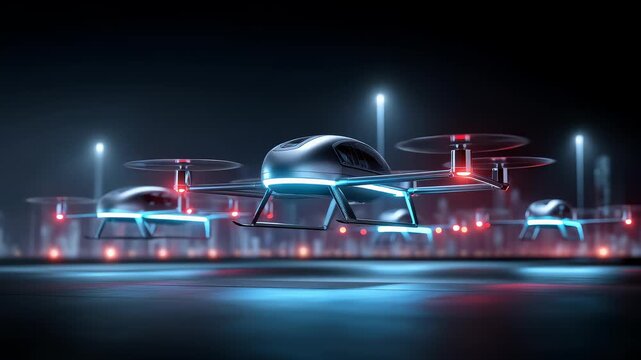Future City Aerial Drone Fleet Ready for Takeoff