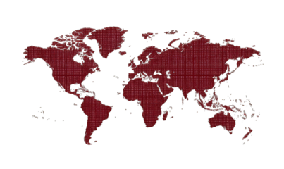 World map, maroon-toned, textured, with subtle coastline details