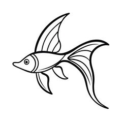 Fototapeta premium continuous single line drawing of a swordtail smo.eps