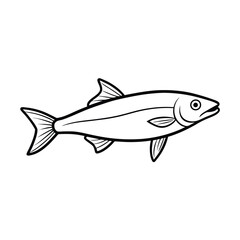 Fototapeta premium minimalist vector line art of a single whitefish .eps