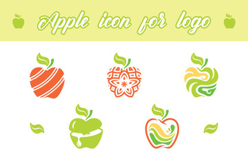Creative Apple Logo Icon Set &ndash; Colorful Fruit Design Elements