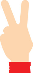 Cute Cartoon Peace Hand Gesture with Rounded Fingers