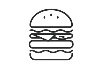 Popular fast food burger with layers of beef, cheese, and fresh vegetables served on a sesame seed bun for a delicious meal