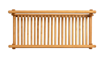 Wooden dish rack, top view